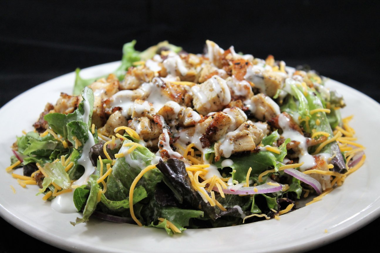 Bacon Ranch salad with grilled chicken